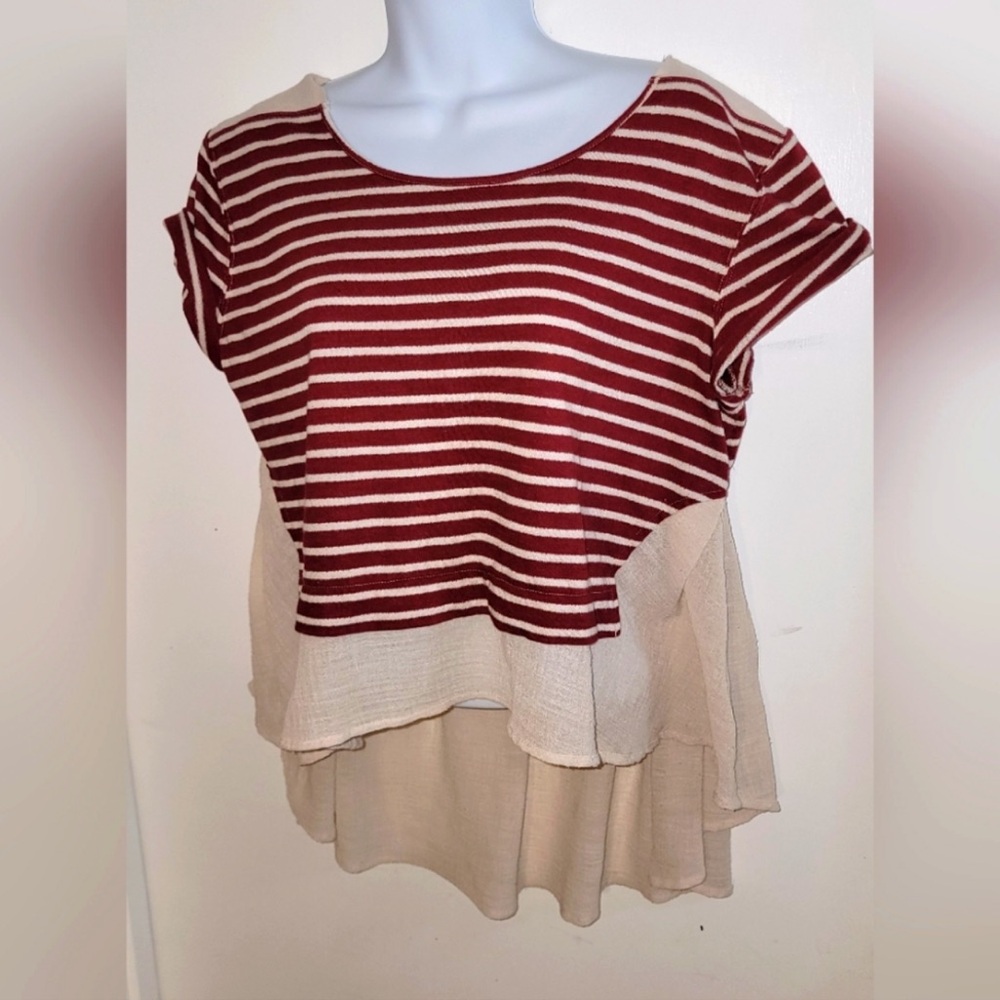 Free People striped gauze top , sz M